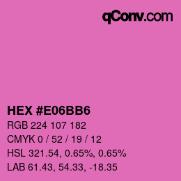 Color code: HEX #E06BB6 | qconv.com