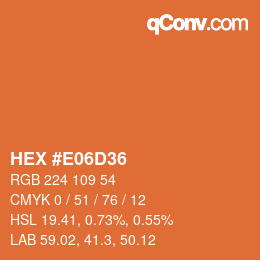 Color code: HEX #E06D36 | qconv.com