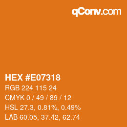 Código de color: HEX #E07318 | qconv.com