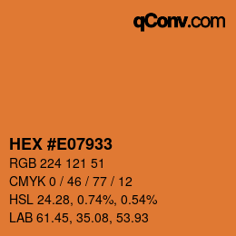 カラーコード: HEX #E07933 | qconv.com