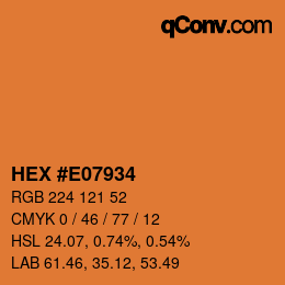 Color code: HEX #E07934 | qconv.com