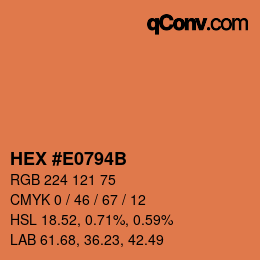 Código de color: HEX #E0794B | qconv.com