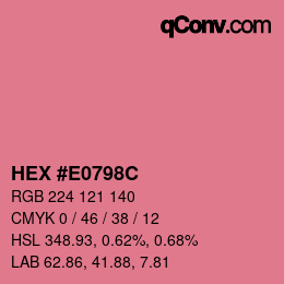 カラーコード: HEX #E0798C | qconv.com