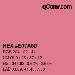 カラーコード: HEX #E07A8D | qconv.com