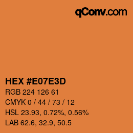 Color code: HEX #E07E3D | qconv.com