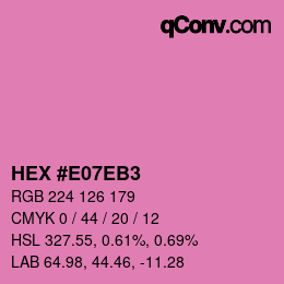 カラーコード: HEX #E07EB3 | qconv.com