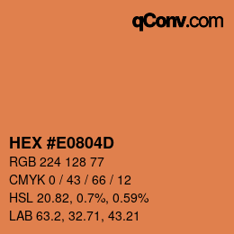 Color code: HEX #E0804D | qconv.com