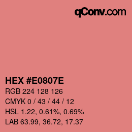 Color code: HEX #E0807E | qconv.com