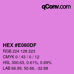 Color code: HEX #E080DF | qconv.com