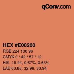 カラーコード: HEX #E08260 | qconv.com