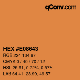カラーコード: HEX #E08643 | qconv.com