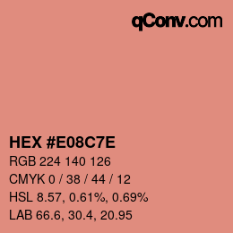 Color code: HEX #E08C7E | qconv.com