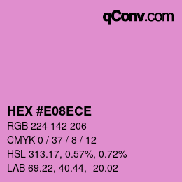 カラーコード: HEX #E08ECE | qconv.com