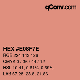 Color code: HEX #E08F7E | qconv.com