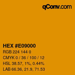 Code couleur: HEX #E09000 | qconv.com