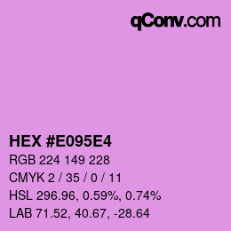 カラーコード: HEX #E095E4 | qconv.com