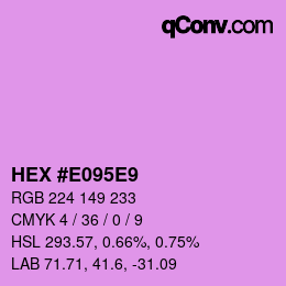 Color code: HEX #E095E9 | qconv.com