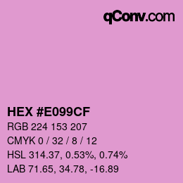 カラーコード: HEX #E099CF | qconv.com