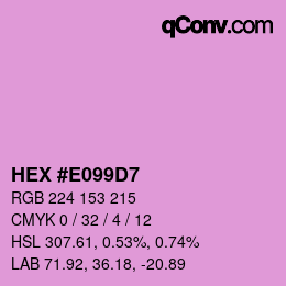 カラーコード: HEX #E099D7 | qconv.com