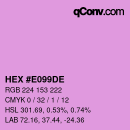 カラーコード: HEX #E099DE | qconv.com