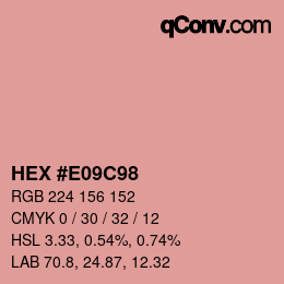 Farbcode: HEX #E09C98 | qconv.com