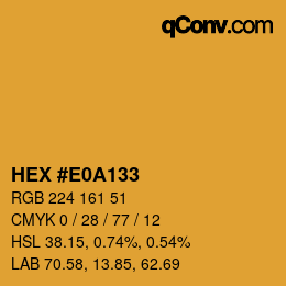 Color code: HEX #E0A133 | qconv.com