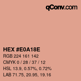 Color code: HEX #E0A18E | qconv.com