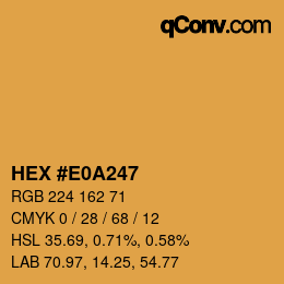 カラーコード: HEX #E0A247 | qconv.com