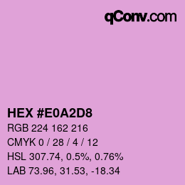 Color code: HEX #E0A2D8 | qconv.com