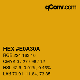 Color code: HEX #E0A30A | qconv.com