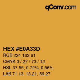 Código de color: HEX #E0A33D | qconv.com