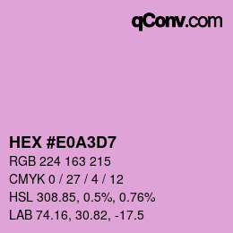 Color code: HEX #E0A3D7 | qconv.com