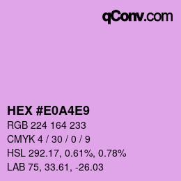 Color code: HEX #E0A4E9 | qconv.com