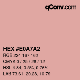 カラーコード: HEX #E0A7A2 | qconv.com