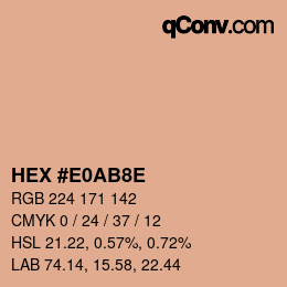 Color code: HEX #E0AB8E | qconv.com