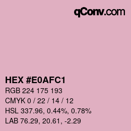 Color code: HEX #E0AFC1 | qconv.com