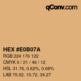カラーコード: HEX #E0B07A | qconv.com