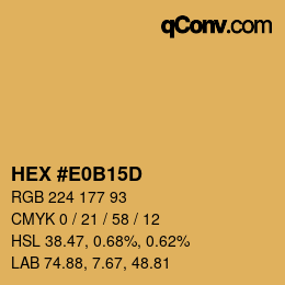 Color code: HEX #E0B15D | qconv.com
