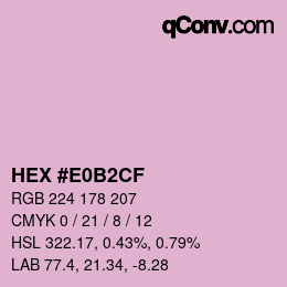 Color code: HEX #E0B2CF | qconv.com