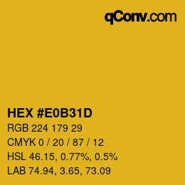Color code: HEX #E0B31D | qconv.com