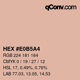Color code: HEX #E0B5A4 | qconv.com