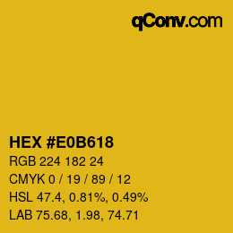カラーコード: HEX #E0B618 | qconv.com