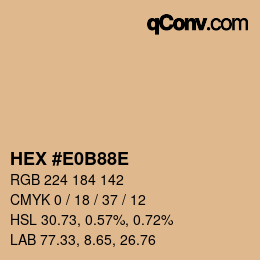 Color code: HEX #E0B88E | qconv.com