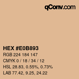 カラーコード: HEX #E0B893 | qconv.com