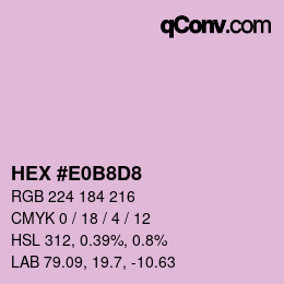 カラーコード: HEX #E0B8D8 | qconv.com