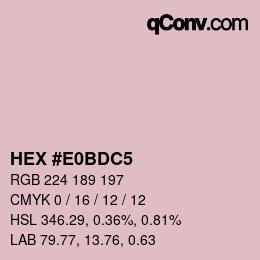 カラーコード: HEX #E0BDC5 | qconv.com