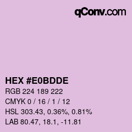 カラーコード: HEX #E0BDDE | qconv.com