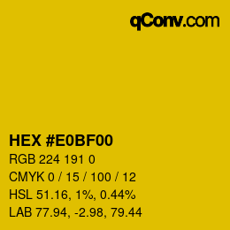 Farbcode: HEX #E0BF00 | qconv.com