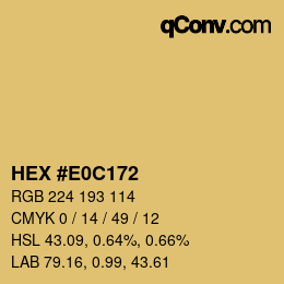 Color code: HEX #E0C172 | qconv.com