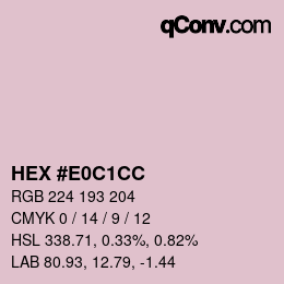カラーコード: HEX #E0C1CC | qconv.com